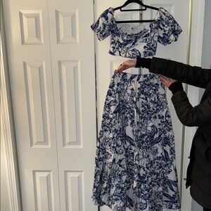 Abercrombie and Fitch Floral Blue and White Set